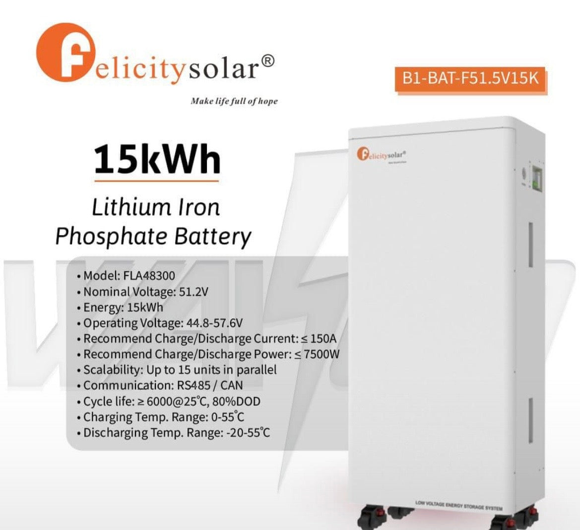 15kwh 48v  felicity lithuim batteries
