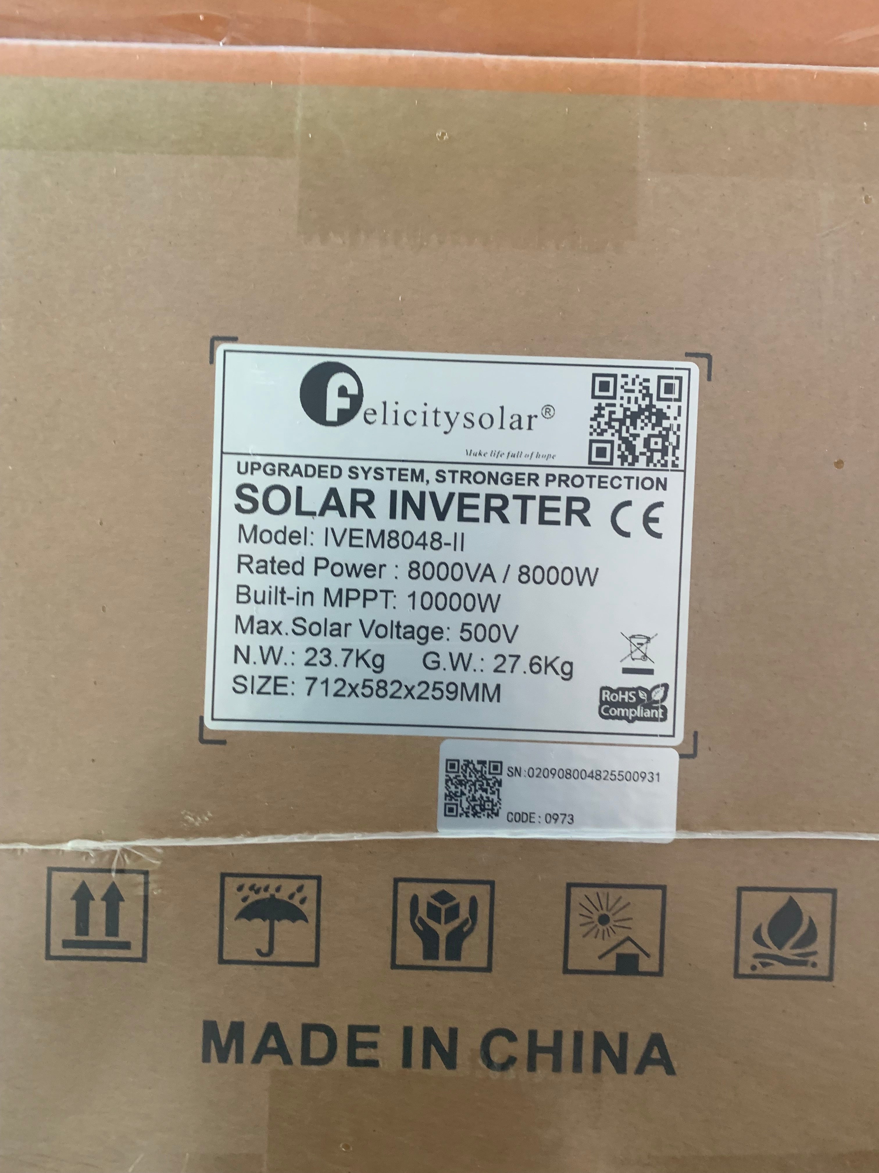 8kva 48v Felicity solar inverter (hybrid)