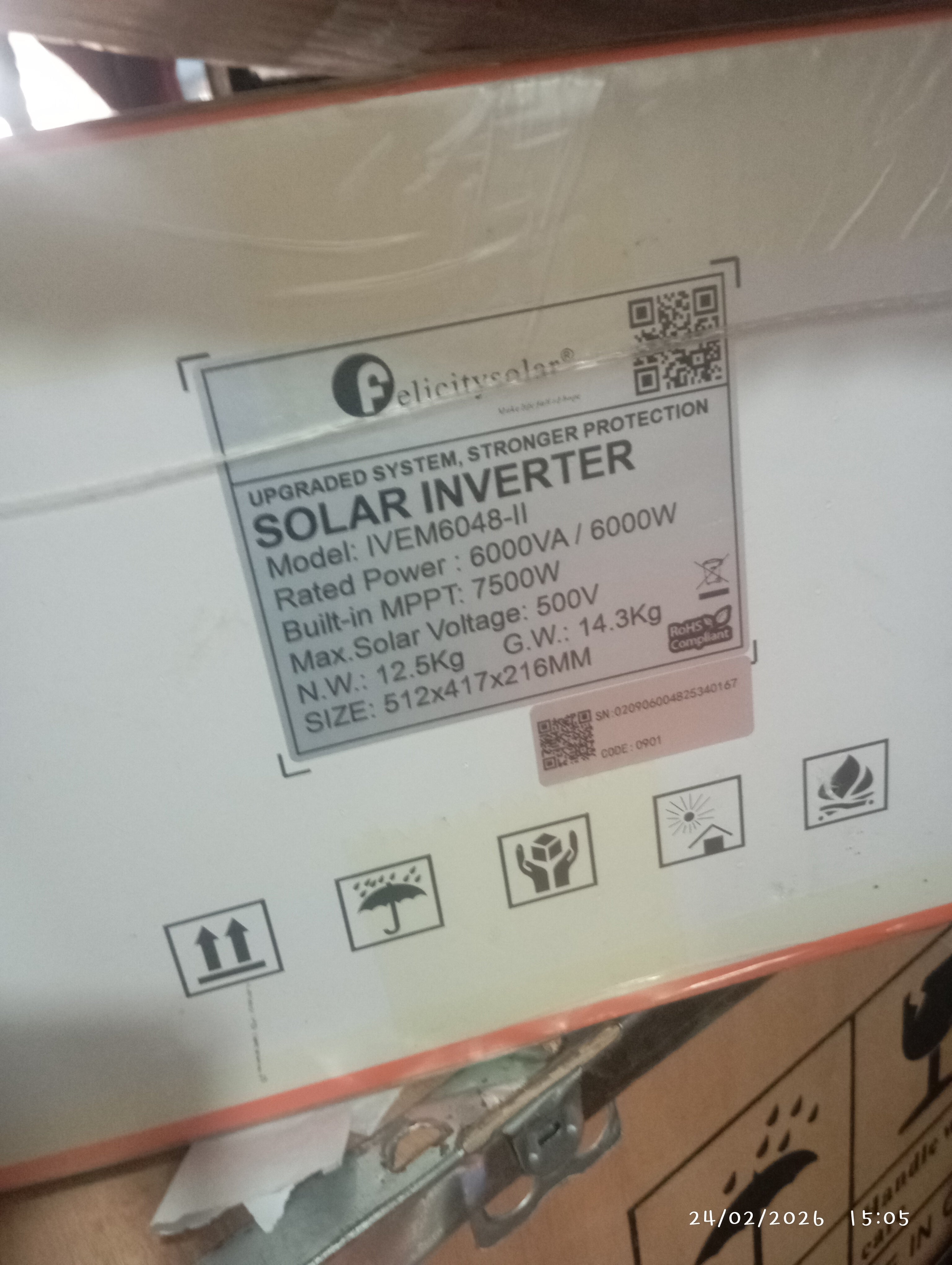 6kva 48v felicity solar inverter (hybrid)