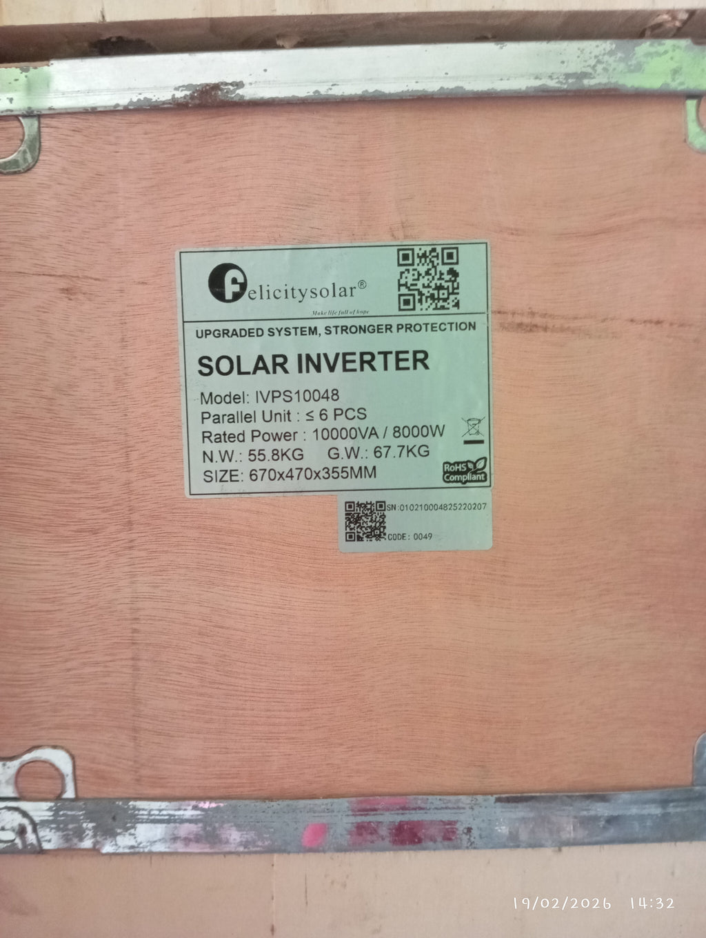 10kva 48v felicity solar inverter (transformer based)(hybrid)
